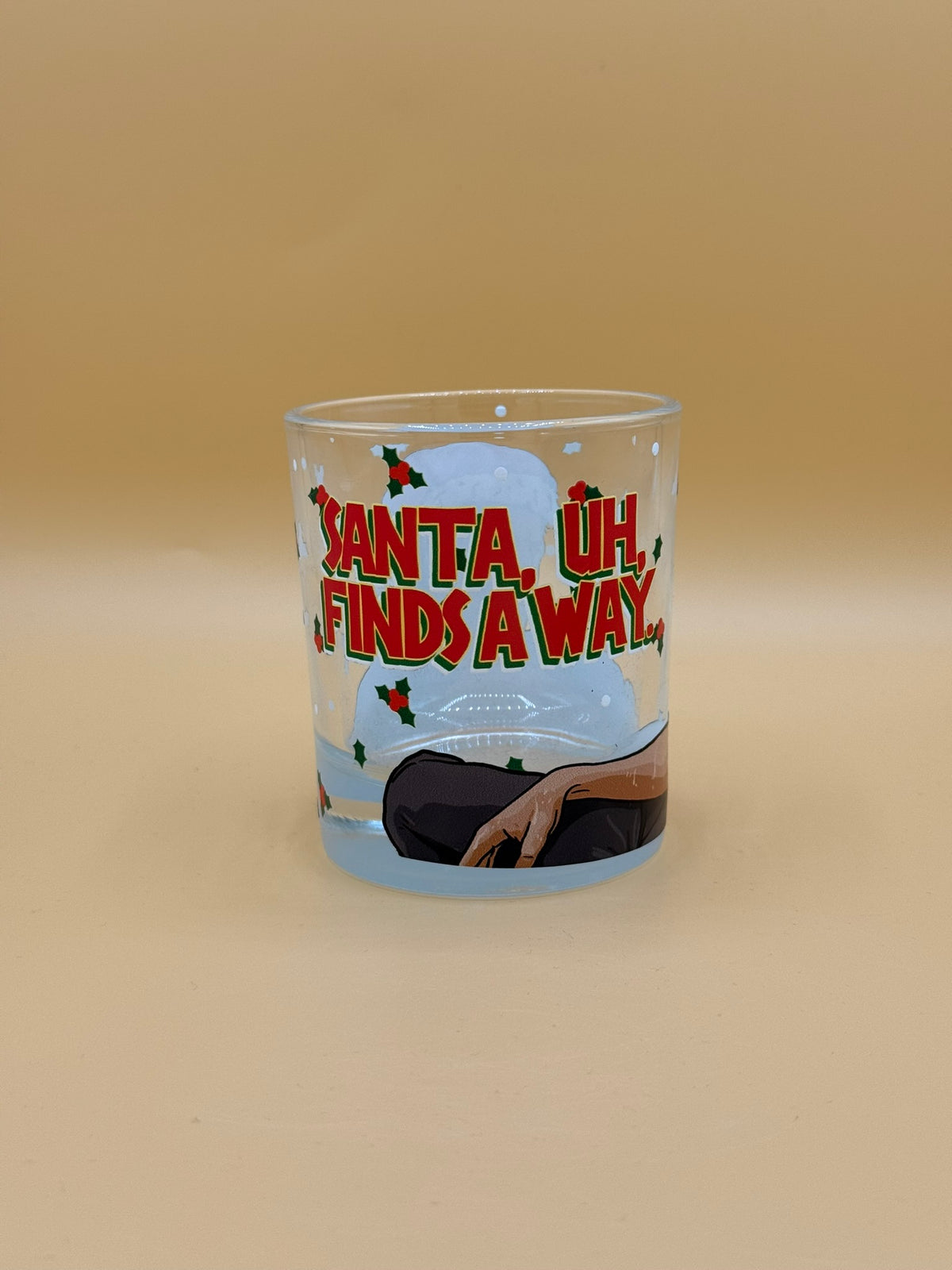 Santa, Uh, Finds A Way Glass