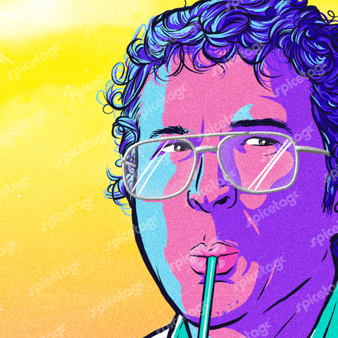 Alexei 80's Neon Art Print