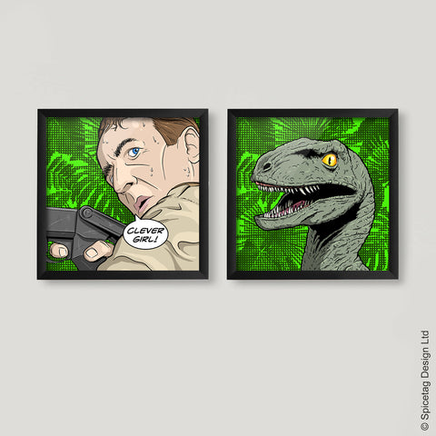 Clever Girl Pop Art Square Print Set