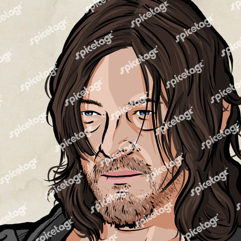 Daryl With Dog A3 Poster Print