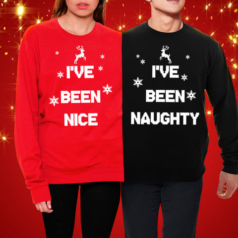 Naughty Nice Double Christmas Jumper