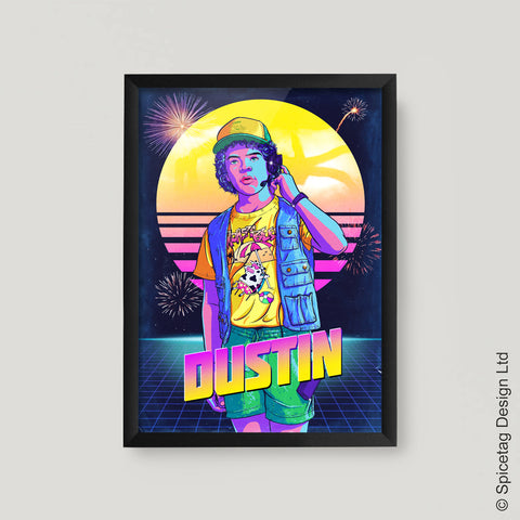 Dustin 80's Neon Art Print