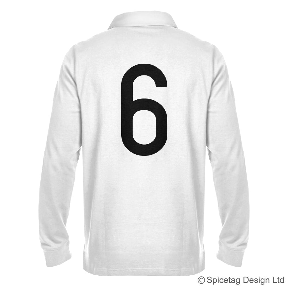 Retro White Rugby Number Jersey