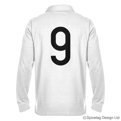 Retro White Rugby Number Jersey