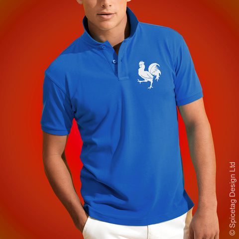 France Cockerel Polo Shirt Blue Football Tshirt Soccer Rugby Top French Spicetag