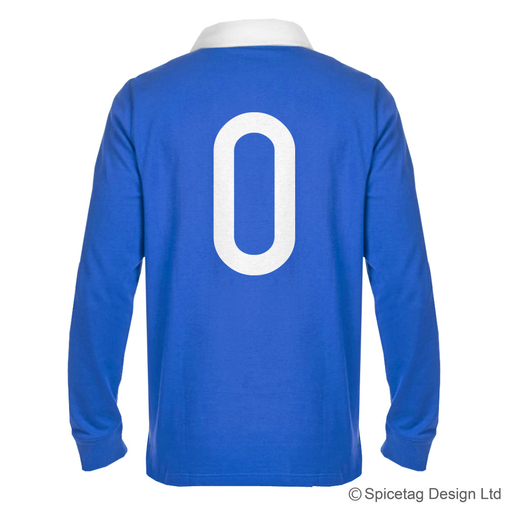 France French Royal Blue 6 six nations rugby sweater sweatshirt top kit jumper jersey retro 70s 80s spicetag