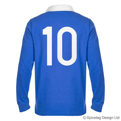 France French Royal Blue 6 six nations rugby sweater sweatshirt top kit jumper jersey retro 70s 80s spicetag