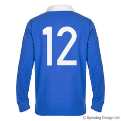 France French Royal Blue 6 six nations rugby sweater sweatshirt top kit jumper jersey retro 70s 80s spicetag