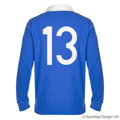 France French Royal Blue 6 six nations rugby sweater sweatshirt top kit jumper jersey retro 70s 80s spicetag