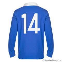 France French Royal Blue 6 six nations rugby sweater sweatshirt top kit jumper jersey retro 70s 80s spicetag