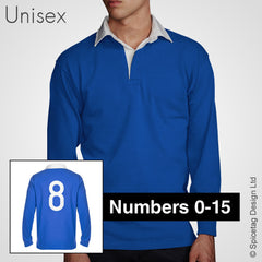 Retro Royal Blue Rugby Number Jersey