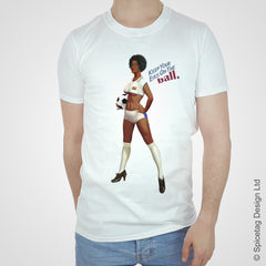Ghana ghanaian pin up girl woman vintage football team soccer game T-shirt T shirt Tshirt Tee world cup retro stick man 70s 80s sport fashion style trend spicetag 1