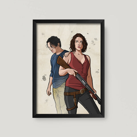 Maggie And Glenn A3 Poster Print