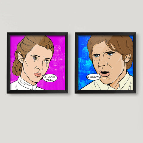 I Love You Pop Art Square Print Set