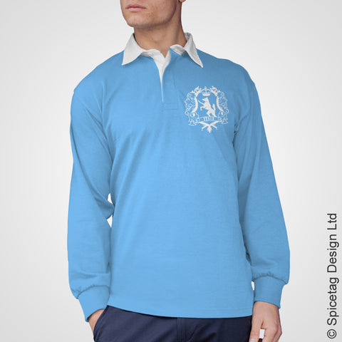 Italy Crest Italian Sky Blue 6 six nations rugby sweater sweatshirt top kit jumper jersey retro 70s 80s spicetag X1