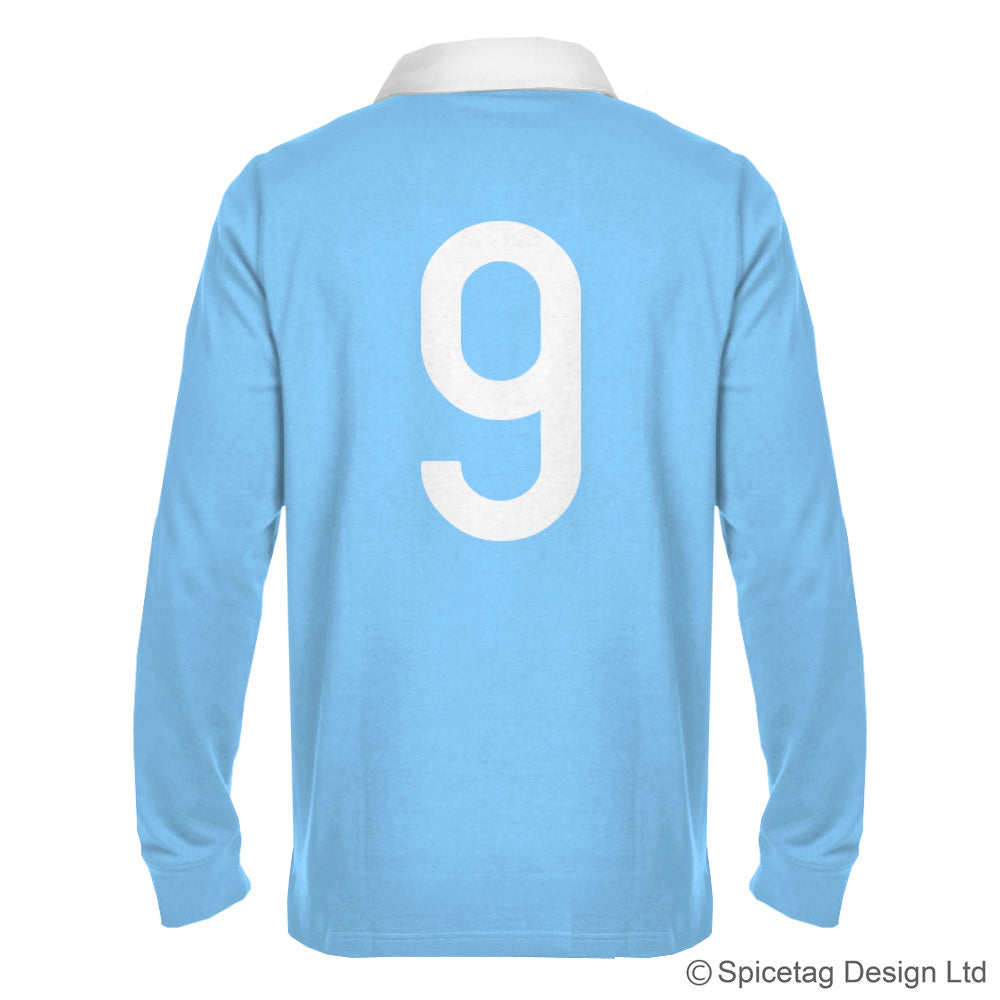 Retro Sky Blue Rugby Number Jersey