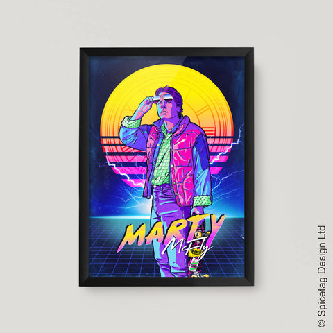 Marty 80's Neon Art Print
