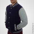 Navy & Heather Varsity Jacket