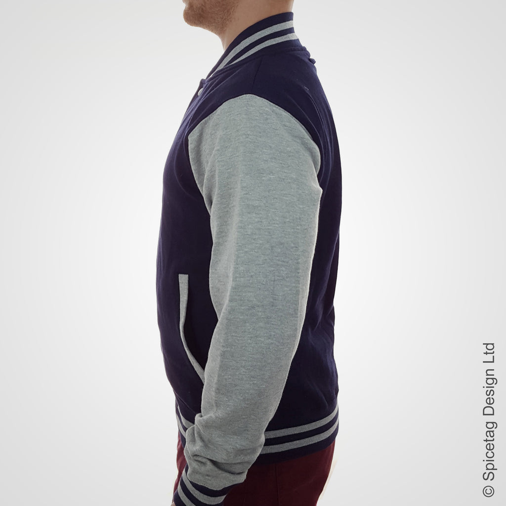 Navy & Heather Varsity Jacket