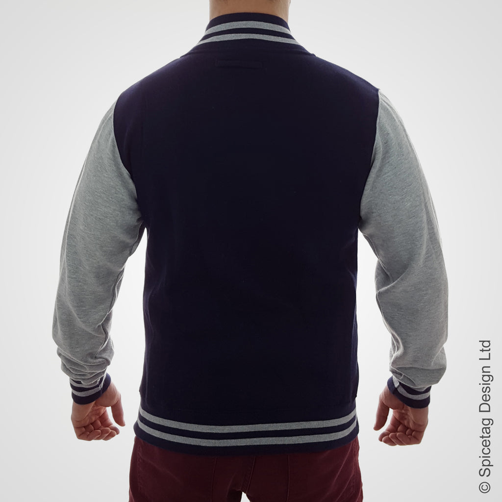 Navy & Heather Varsity Jacket