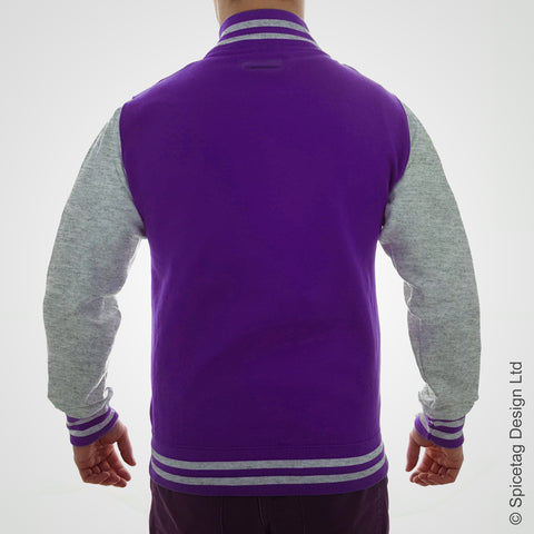 Purple & Heather Grey Varsity Jacket