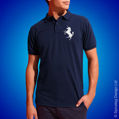 Scotland Unicorn Polo Shirt Blue Football Tshirt Soccer Rugby Top Scottish Spicetag