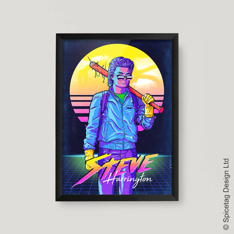 Steve 80's Neon Art Print