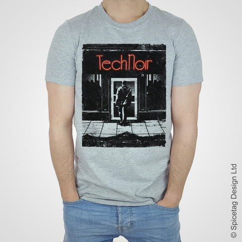 Tech noir terminator schwarzenegger 1984 movie film robot future sci fi classic action spicetag 80s 1980s T-shirt Tshirt T shirt Tee fashion style trend