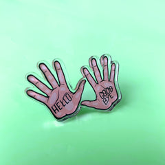 Hello Goodbye Pin Badge