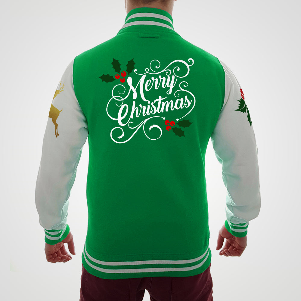 Green ULTIMATE Christmas Varsity Jacket